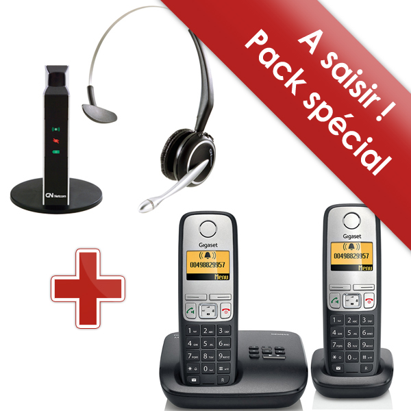 Pack Gigaset A400A duo + Jabra GN 9120 DG