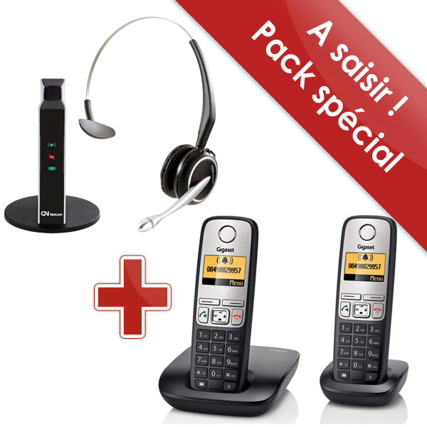 Pack Gigaset A400 duo + Jabra GN 9120 DG