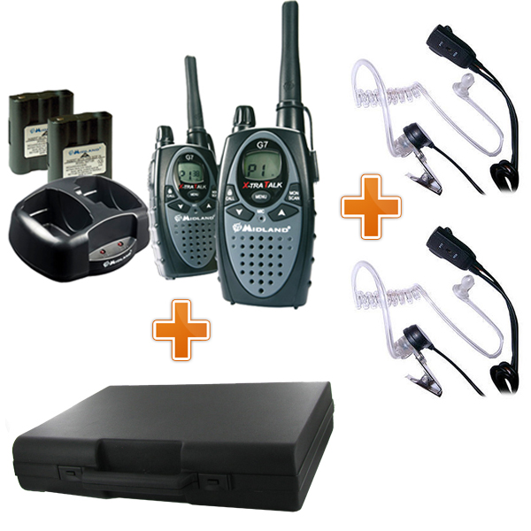 Pack Alan Midland G7 XT + Oreillettes bodyguard + Mallette de transport