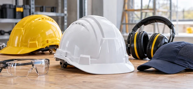 Casque Chantier Avec Visiere & Lunettes