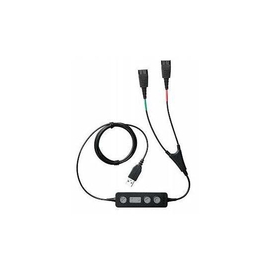 cordon double écoute USB, permet de connecter deux casques simultanément en USB sur un ordinateur