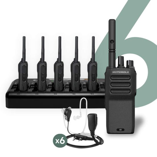 Portatif Motorola R2, pack de 6 talkies walkies R2, agent de sécurité