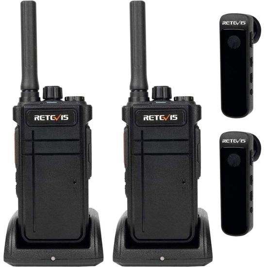Lot De 2 Laryngophones Retevis – Oreillette Tube Acoustique Réglable Avec PTT Doigt Pour Talkie-Walkie RT24 RT27 Baofeng UV-5R BF-888S Kenwood 2 Pin, Idéal Surveillance Discrète