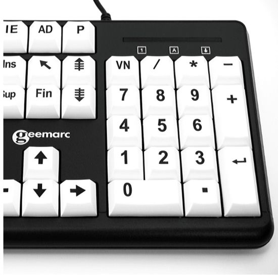 Clavier confort visuel pour PC clavier blanc et lettres noires zoom