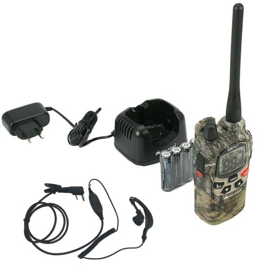 Midland G9 Pro Camouflage + 1 Oreillette Confort - Talkie walkie chasse - C1385.01 - what's in the box