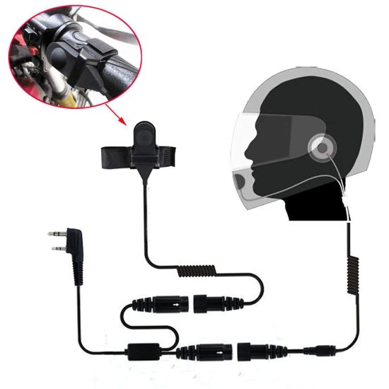 Kit oreillette moto pour casque intégral compatible Midland XT, G7, G9 - vue intérieur du casque
