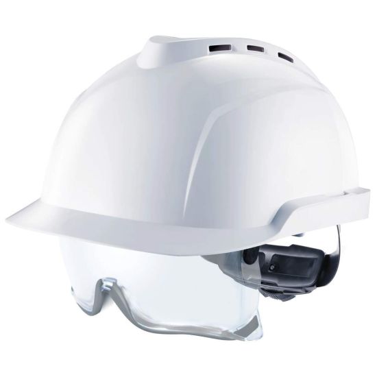 Pack MSA casque de chantier et protection auditive + lunettes intégrées - casque de protection de la tête
