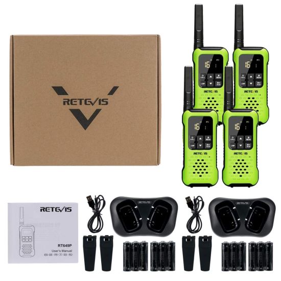 Pack de 4 Retevis RT649P 2.0 - Talkie-walkie flottant et étanche PMR446 - boite