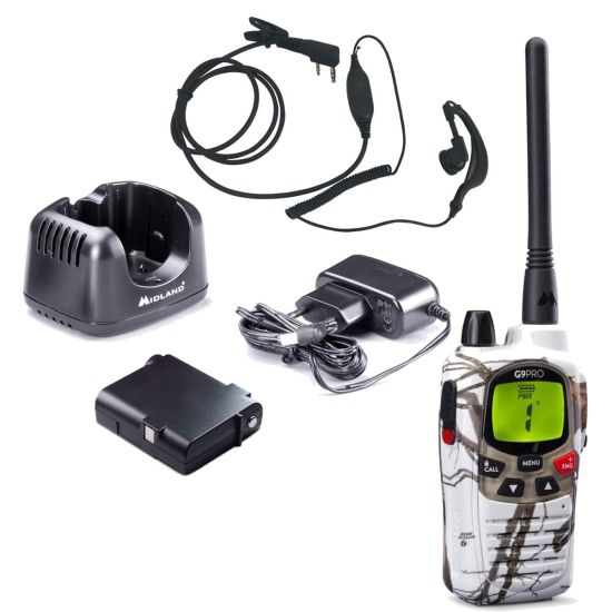 Midland G9 Pro White Storm + 1 Oreillette Confort - Talkie walkie sans licence - C1385.08 - unbox