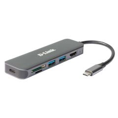 D-Link Hub USB-C 6-en-1 avec HDMI/lecteur de carte