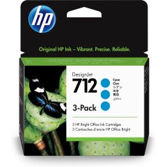 HP Pack de 3 cartouches d'encre DesignJet HP 712, cyan, 29