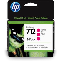 HP Pack de 3 cartouches d'encre DesignJet HP 712, magenta