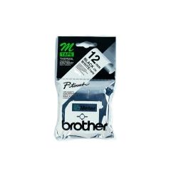 Brother Labelling Tape - 12mm, Black/White, Blister