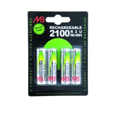 Pile rechargeable Nimh AA 1.2V - Blister de 4 piles
