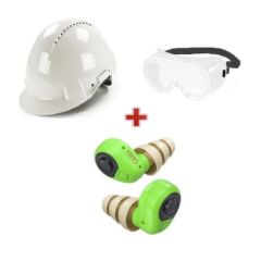 Pack casque de chantier protection auditive et occulaire