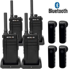 Pack de 4 Retevis RB637 2.0 + 4 Oreillettes Bluetooth Offertes