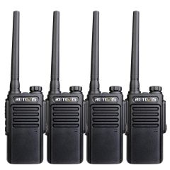 Pack de 4 Retevis RT647 Noir - talkie-walkie sans licence durci et étanche