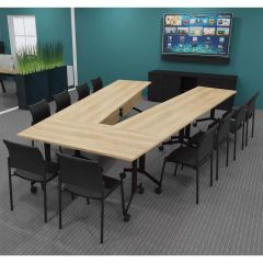 Buronomic Eureka Table de réunion en V - Moyenne salle de réunion