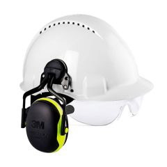 Pack casque de chantier avec lunette et protection auditive