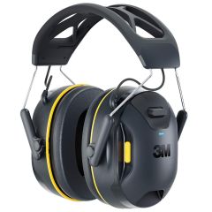 Casque antibruit 3M Worktunes Connect Plus 90570E-1 - Vue de profil avec arceau ventilé géométrique compatible casquette