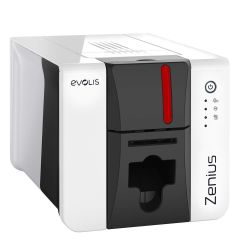 Evolis Zenius Two, ZN2-0001-E,  vue de face, profil gauche, de l'imprimante de carte compacte