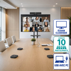Kit Visioconférence Samsung + VisioBar 4K + 4 micros sans fil