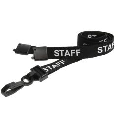 Tour de cou STAFF, responsable, tissu 15 mm cousu plat pour support cartes, pass 
