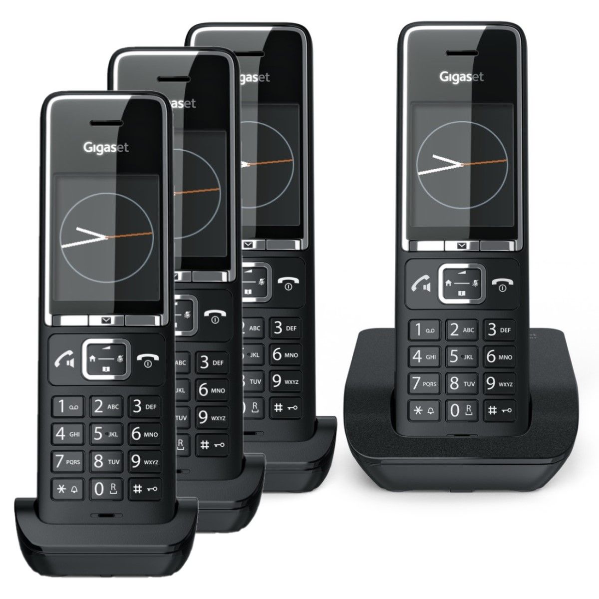 Gigaset Téléphone sans fil Comfort 500A Trio Noir/Argenté