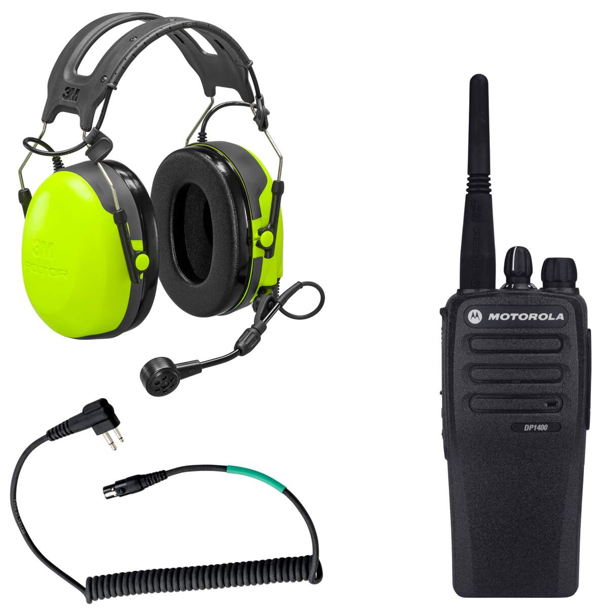 Kit casque anti-bruit et talkie-walkie UHF image