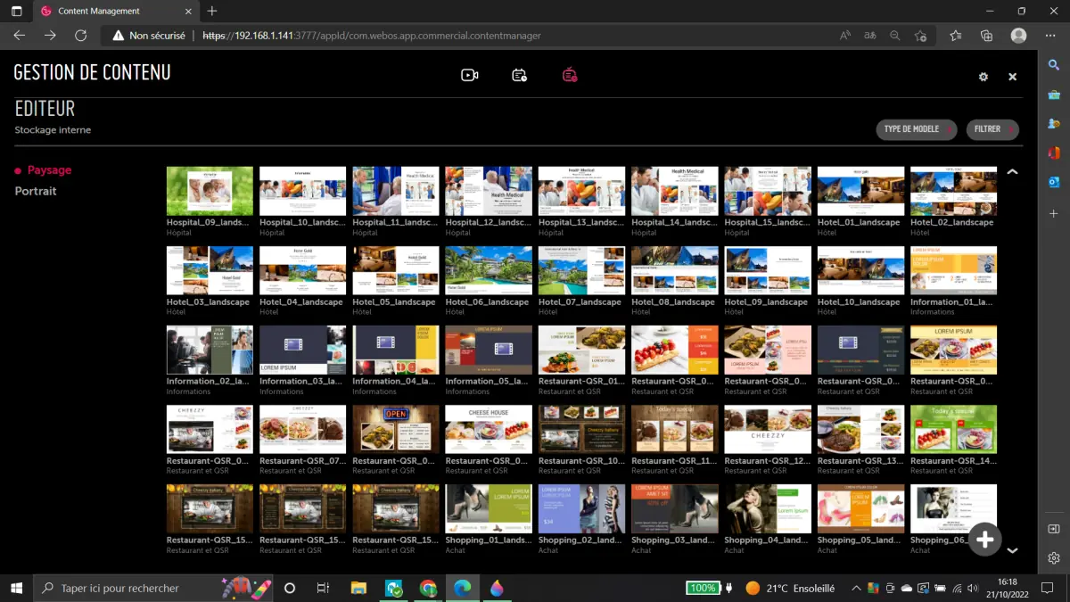Webos Signage sur LG 32SM5J-B