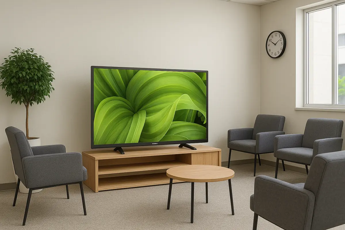 Salle d'attente avec Sony FWD-32W8001