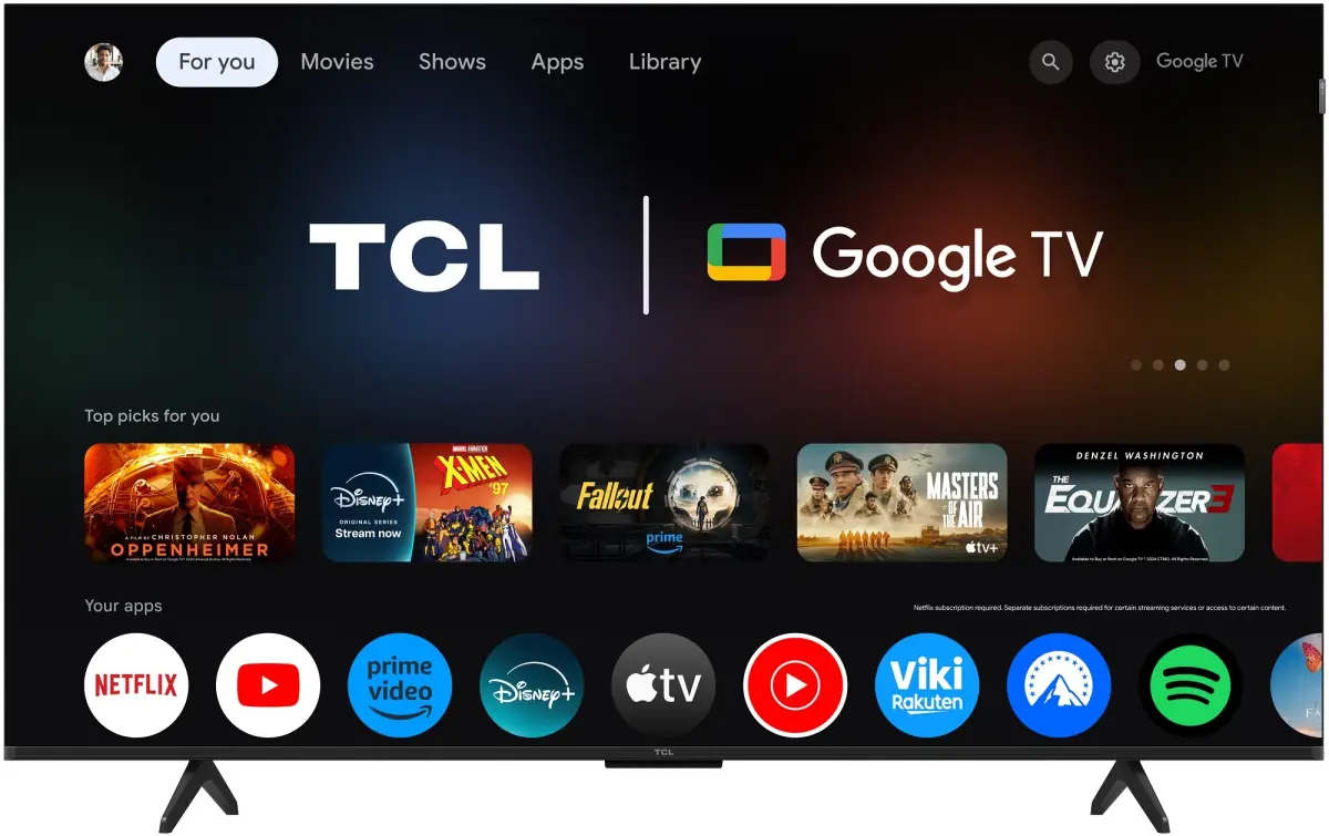 Google TV sur TCL 65C8K 