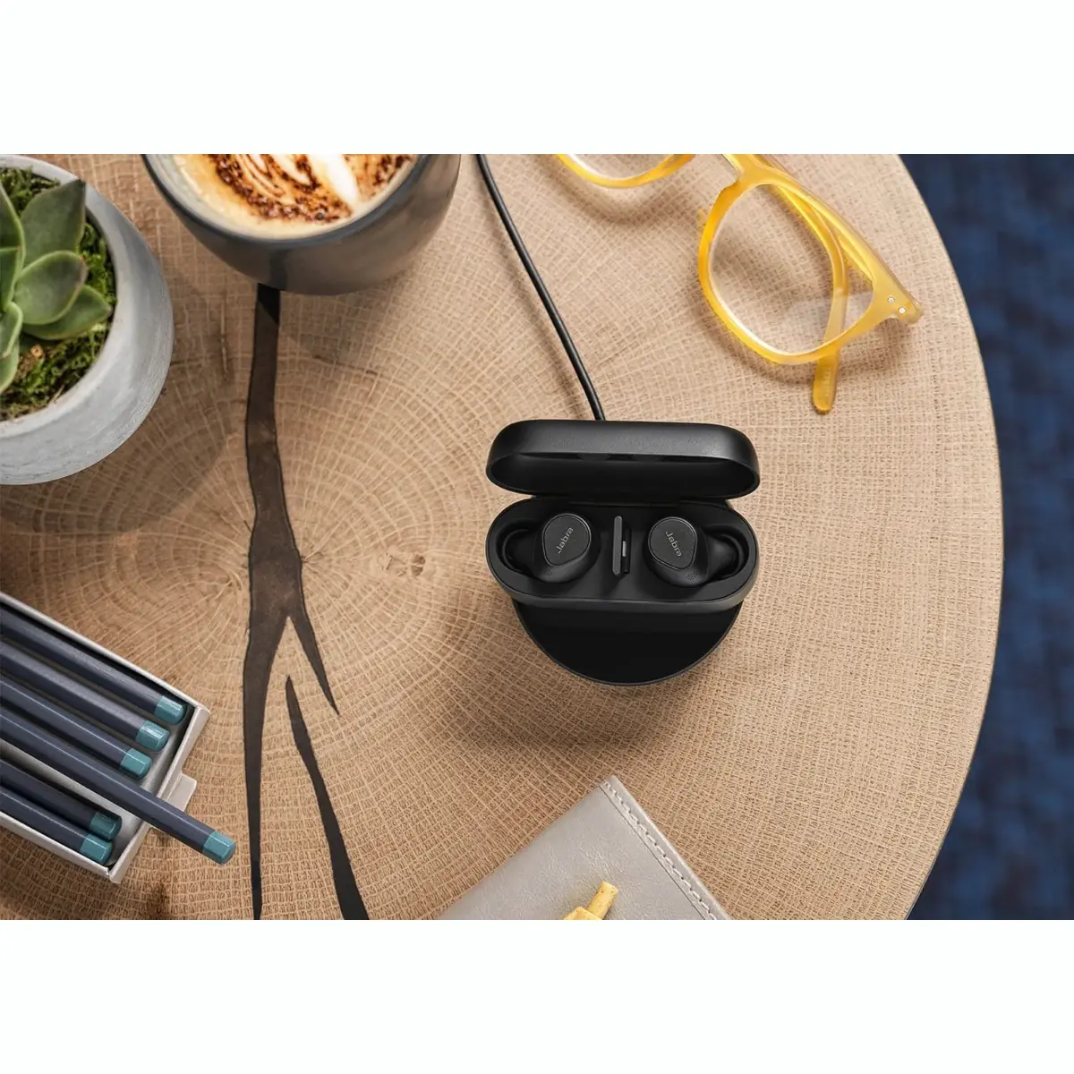 jabra evolve 2 buds usb-a teams charge lifestyle