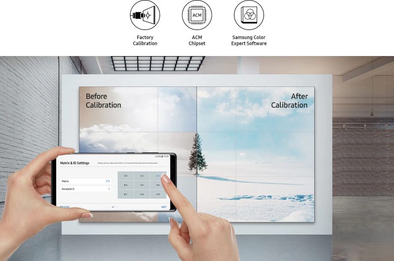 calibration mur d'image samsung vm55t-e