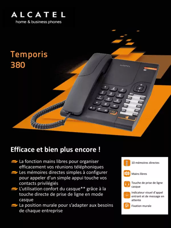 Téléphone filaire Alcatel temporis 380