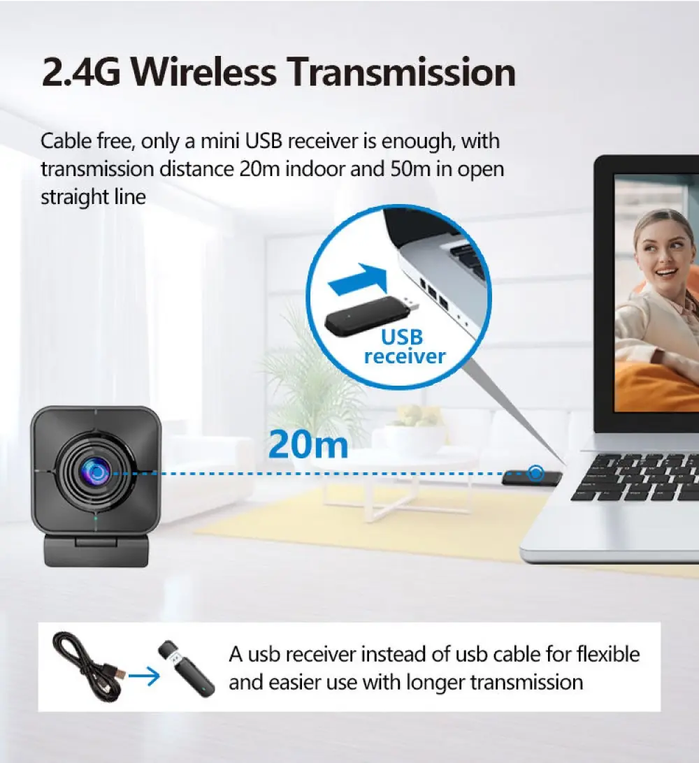 AirCam Webcam Sans Fil Wifi 2.4Ghz - Caméra - MT832R