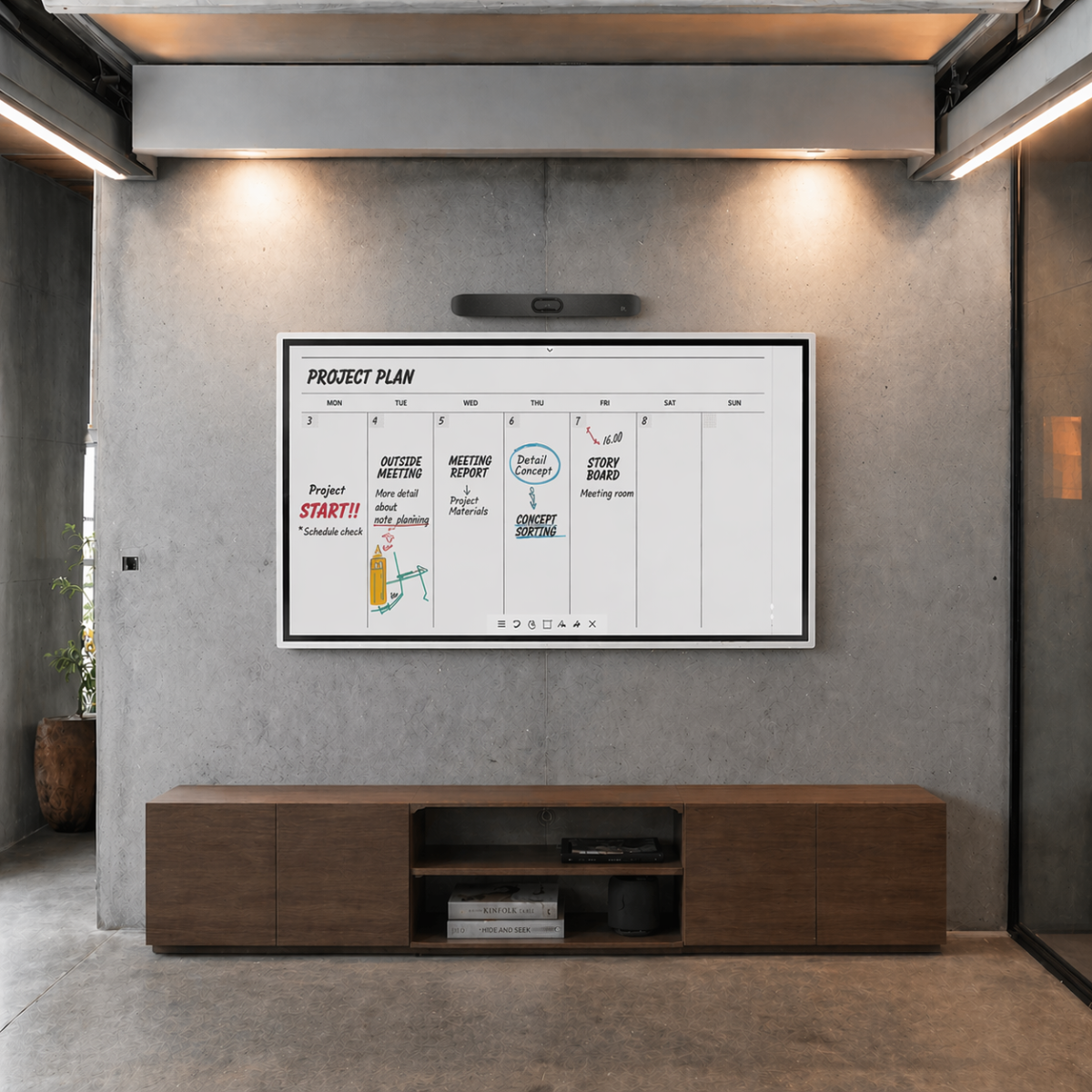 Kit Visioconférence Samsung Flip Pro + Poly Studio V12 + fixation murale