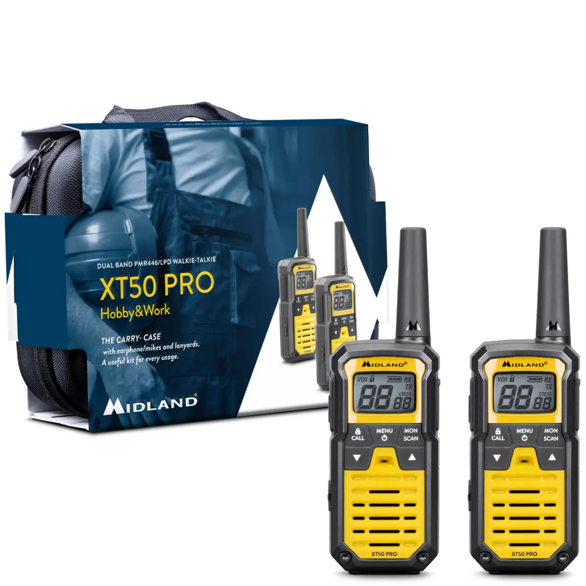 Midland XT50 Pro Hobby & Work - Talkie walkie sans licence -  C1464.01 - pack avec mallette 