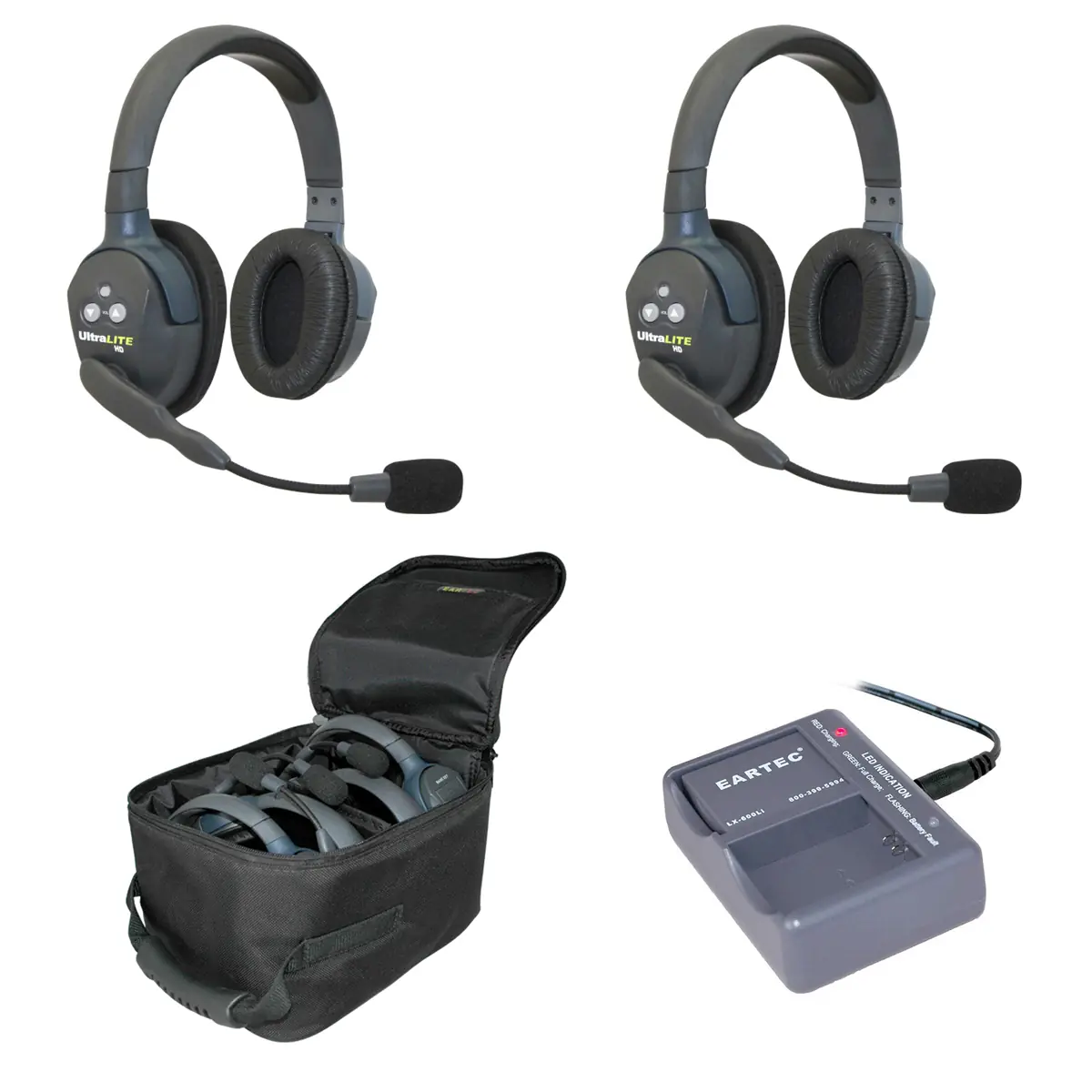 Pack de 2 Eartec UltraLITE HD Stéréo - Intercom full duplex sans-fil - UL2D