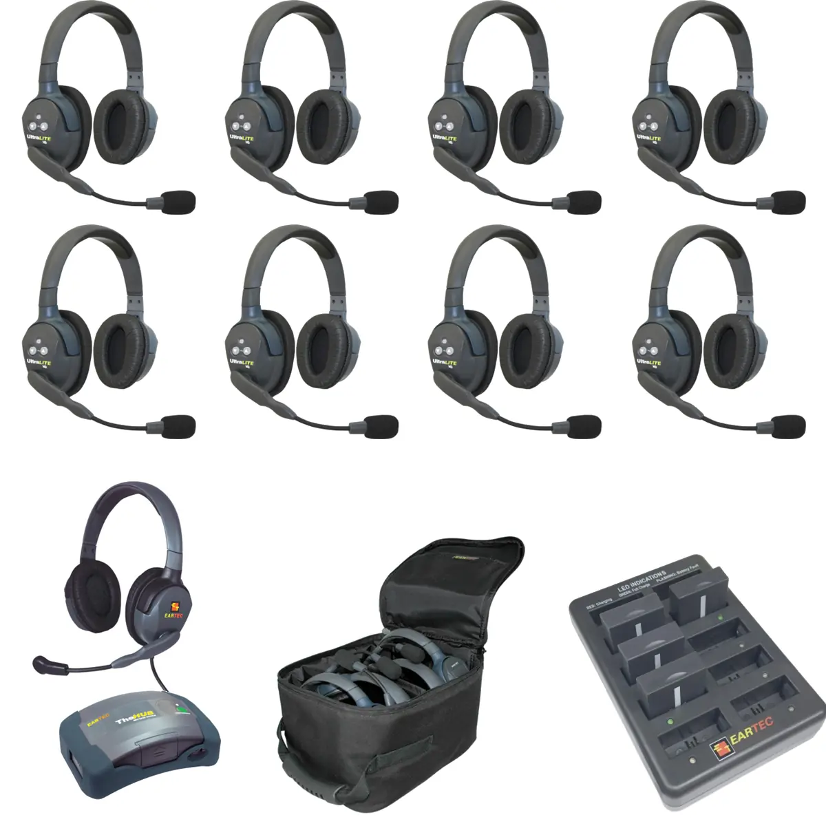 Pack de 9 intercoms Eartec Full Duplex - HUB9DMXD