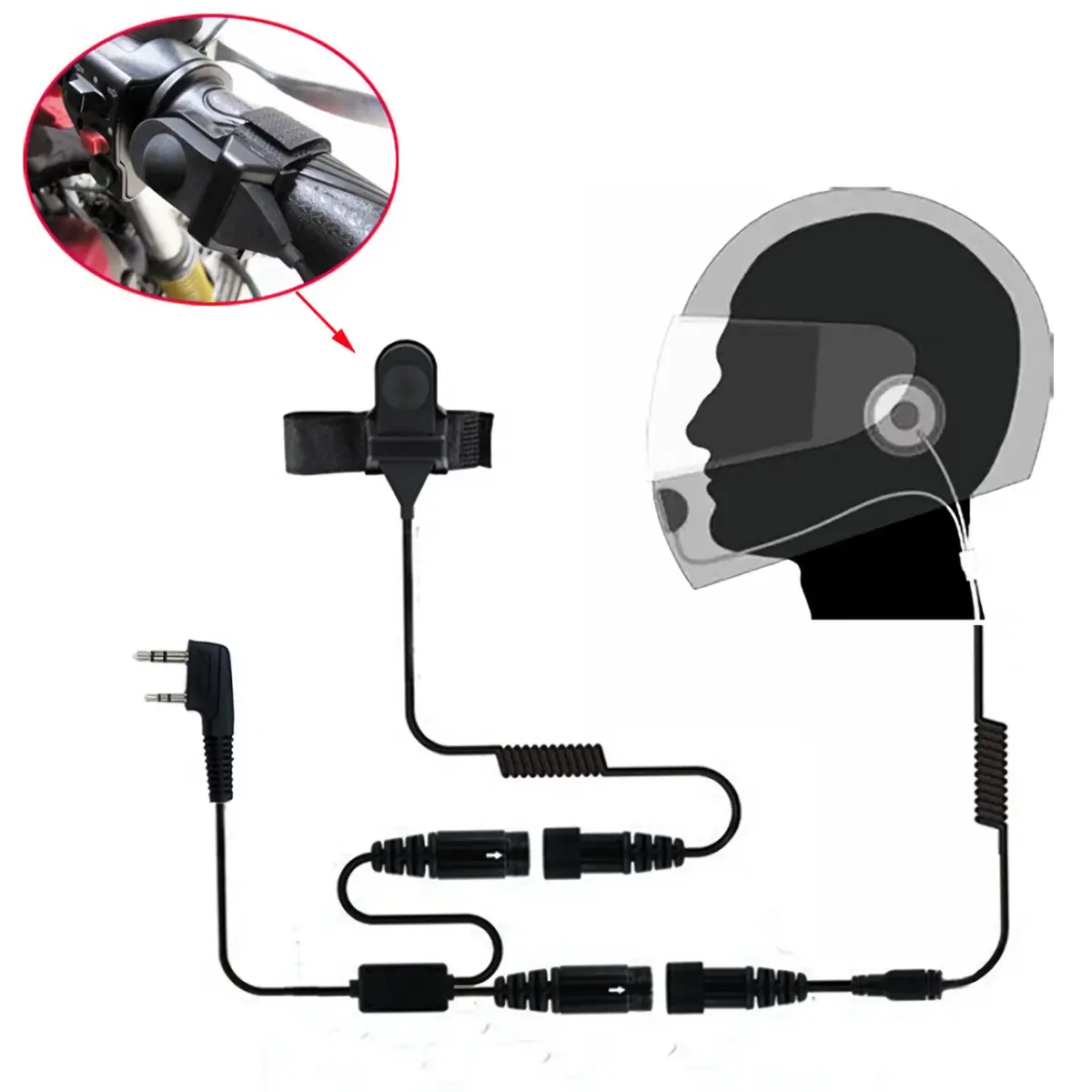 Pack moto à moto avec talkie-walkie Midland XT30 - Oreillette et micro pour casque intégral