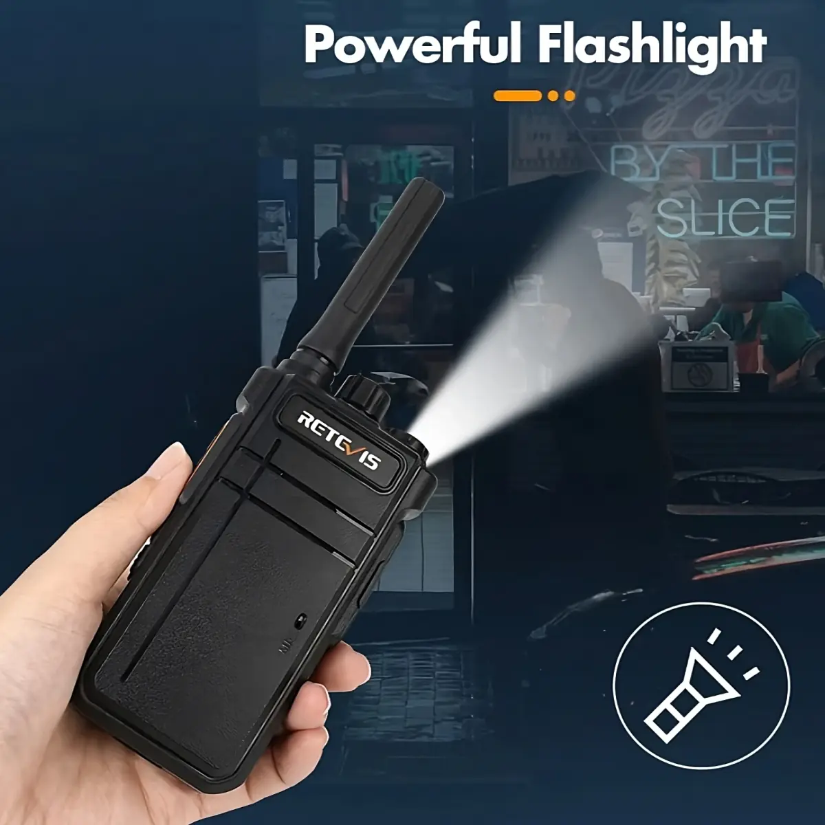 Retevis RB637 2.0 + Oreillette Bluetooth Offerte - Talkie walkie Bluetooth lampe torche
