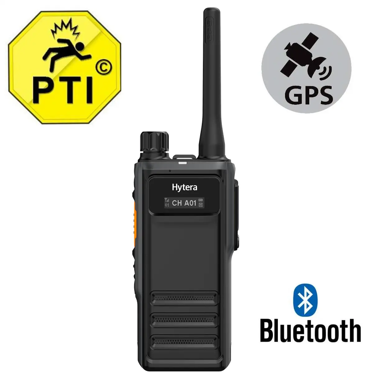 Hytera HP605 UHF - PTI GPS BT - Talkie walkie léger avec licence