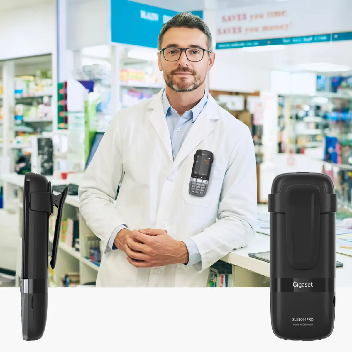 Gigaset SL850H PRO - combiné dect résistants aux désinfectants