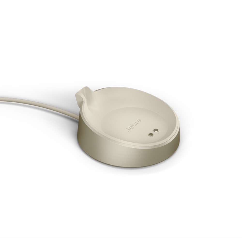 Jabra Evolve2 75 beige Bluetooth USB-A et sa base