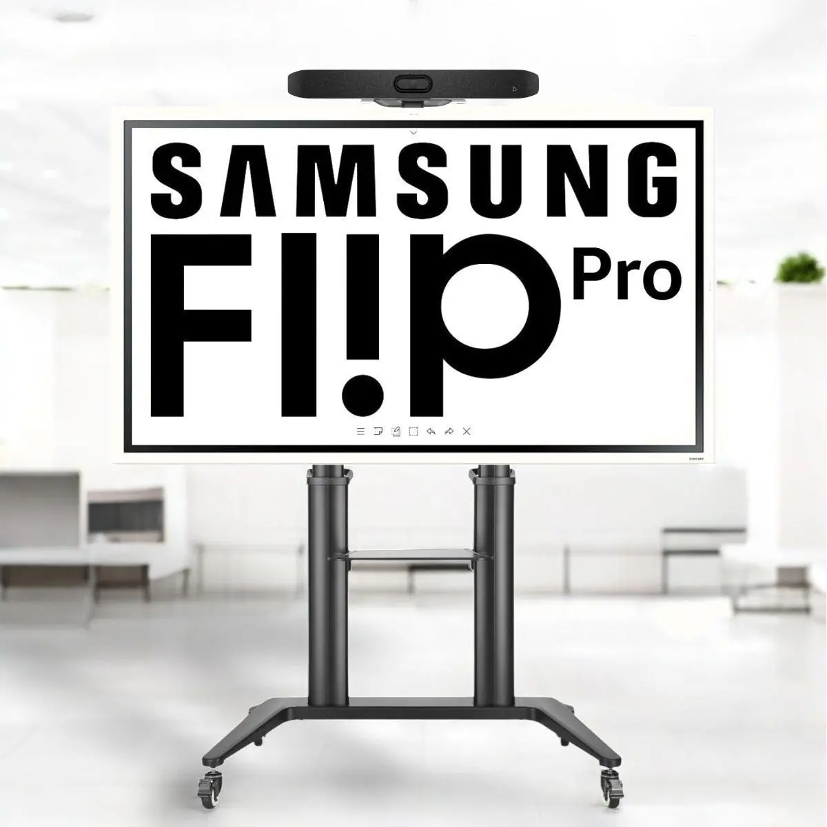 Kit Visioconférence Samsung Flip Pro + Poly Studio V12 + support roulant