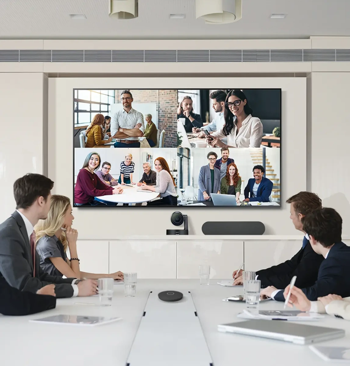 Kit Visioconférence Logitech + Écran Samsung - Fixation Murale