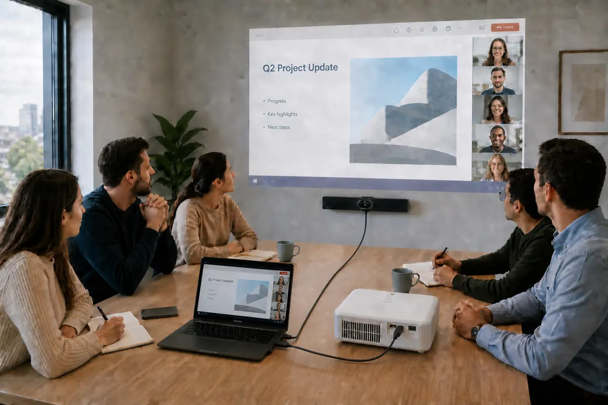 Kit visioconférence vidéoprojecteur et barre USB