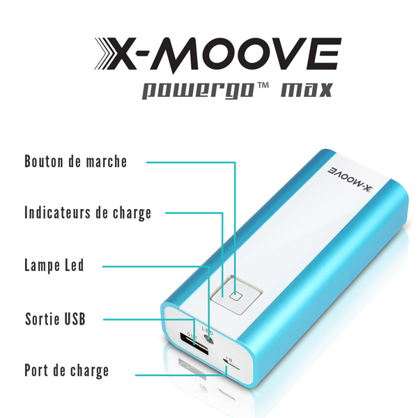 Batterie externe usb X Moove Powergo Max